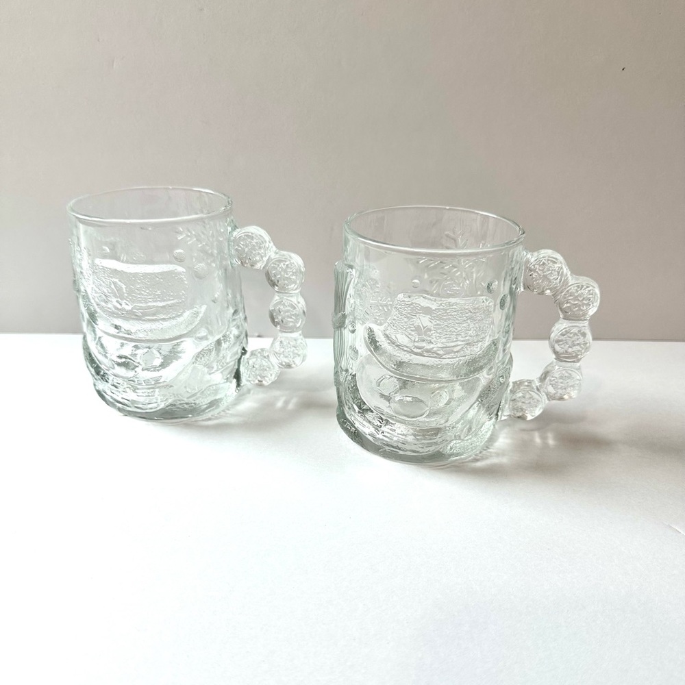 Luminarc embossed snowman mugs, set of 2